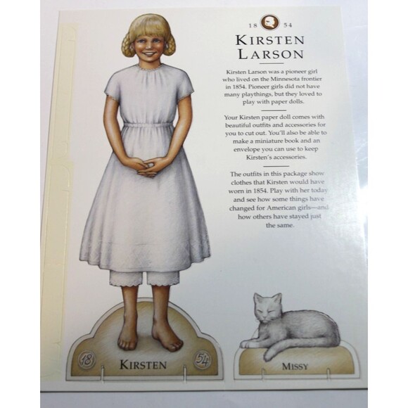 American Girl Kirsten Paper Dolls Kit Cut Out Old Fashioned Outfits Pleasant Co - Picture 4 of 13